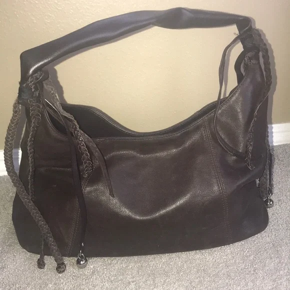 Brown leather bag with fun ‘fringe’ - Picture 2 of 7